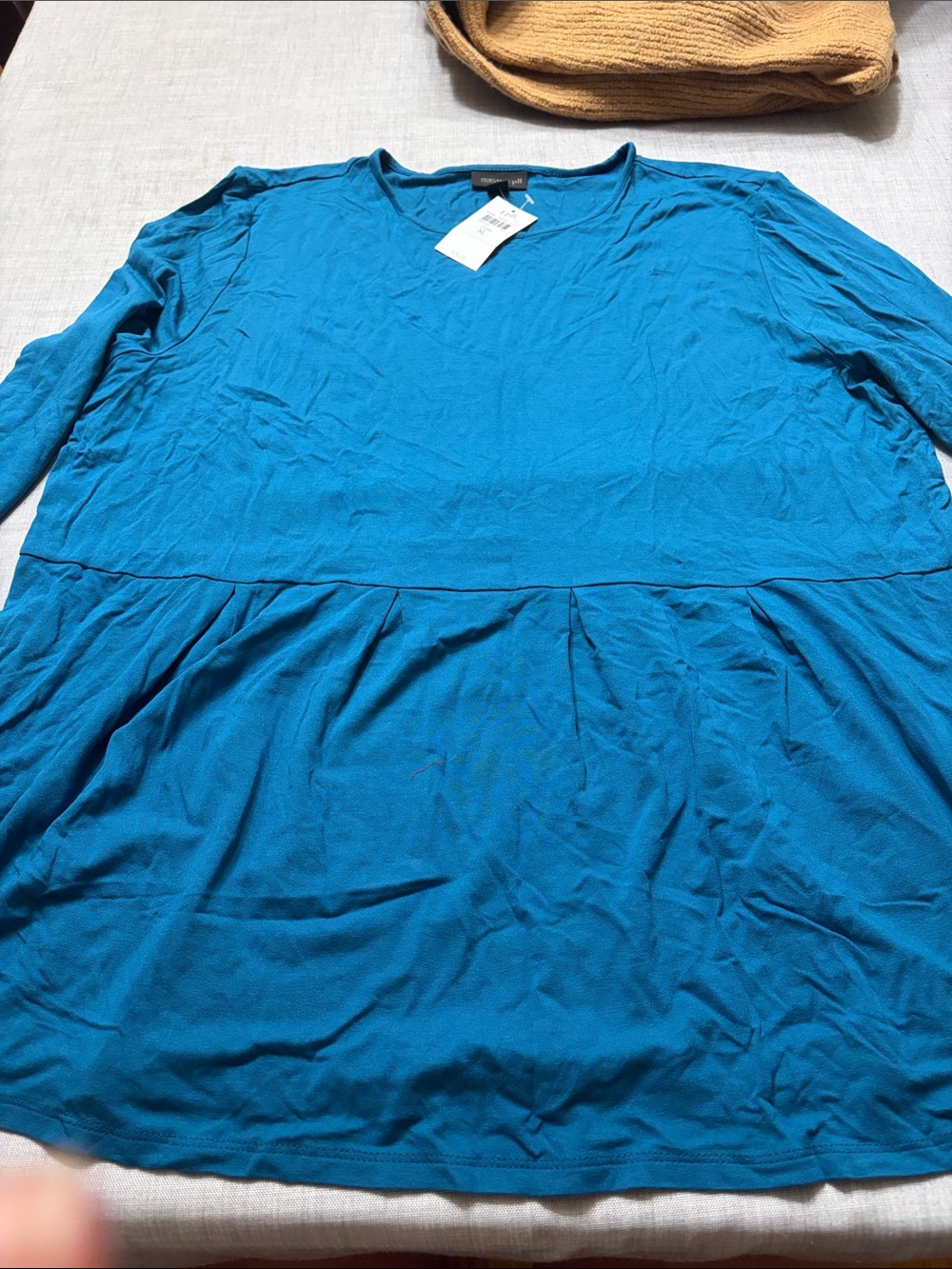 J. Jill Teal Blue Long Sleeve Peplum Top